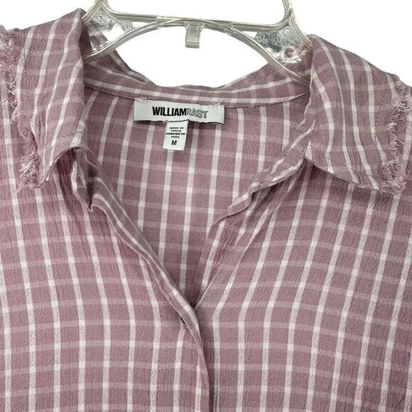 William Rast Tunic Mauve Pink Plaid Side Slit Long Sleeve Button Up Size M Angel - Picture 5 of 12